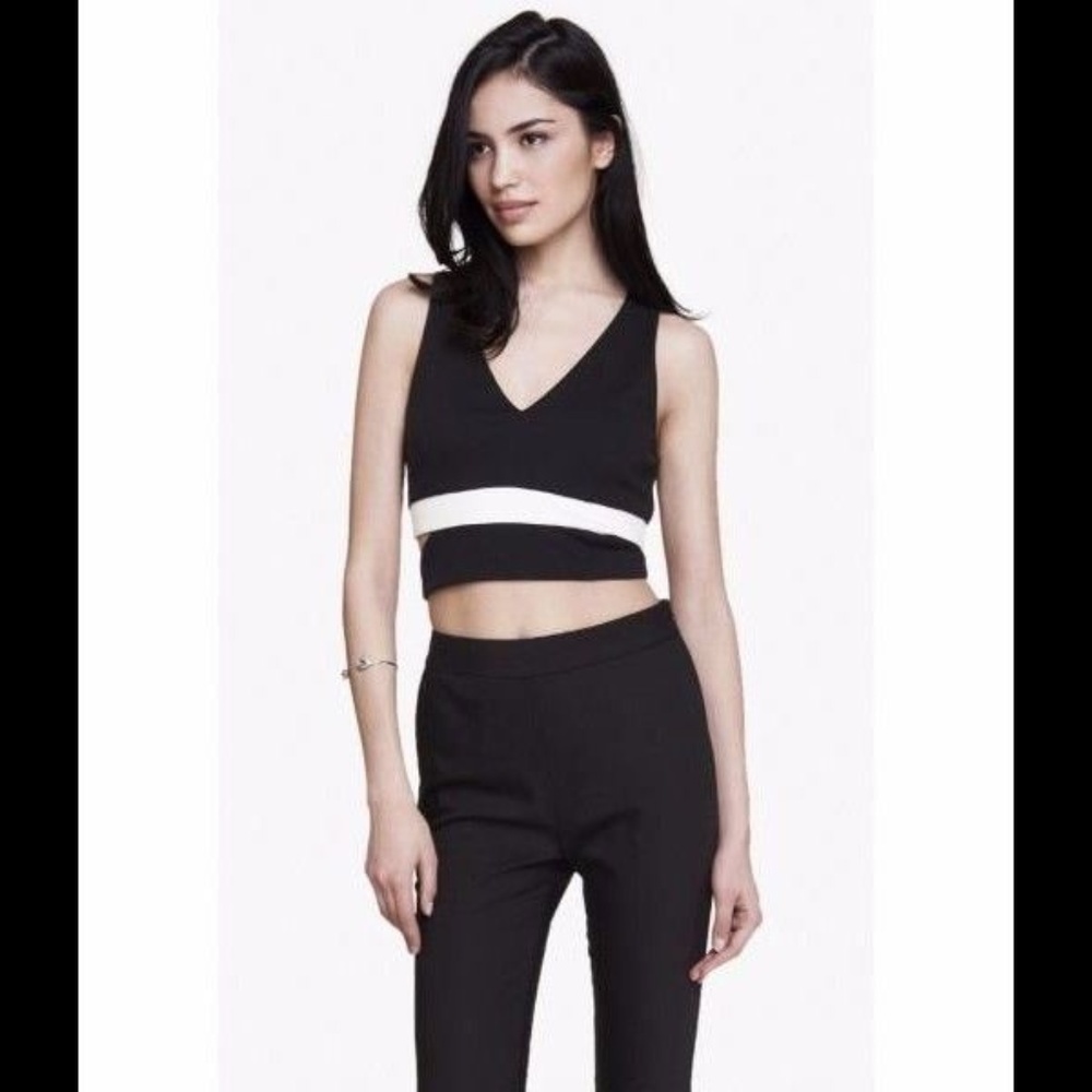 Express Color Block Cutout Crop Top Tank L